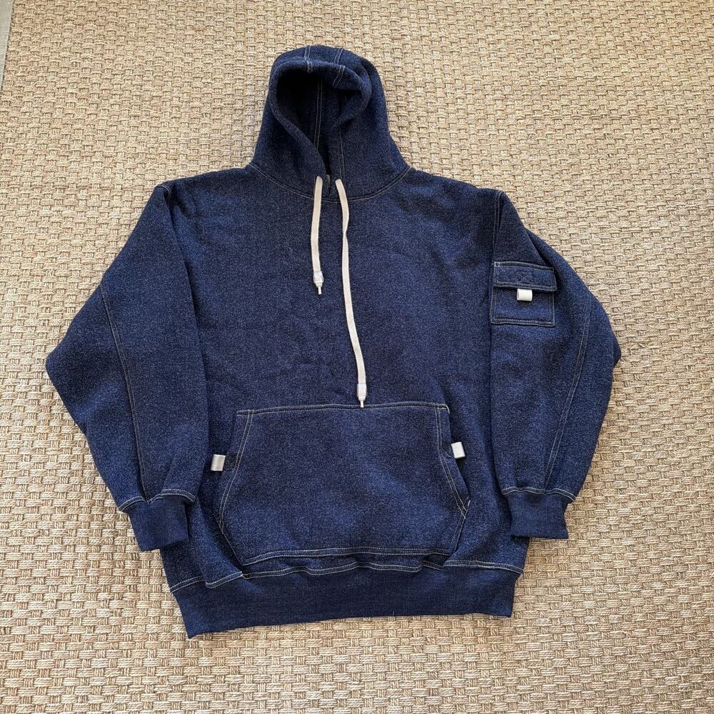 BTL Beyond The Limit Y2K Mens Hoodie Fleece Lined Zip Pockets Heather Black XL